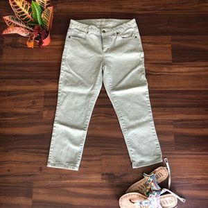 Michael Kors Cropped Skinny Jean Light Olive Green